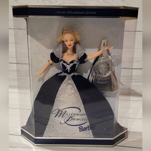 2000 Barbie Millennium Princess in Navy and Silver Gown, Unopened, Sealed Box